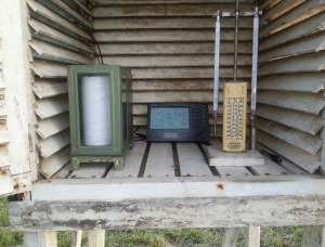 Dattalogger Console in de thermometer hut